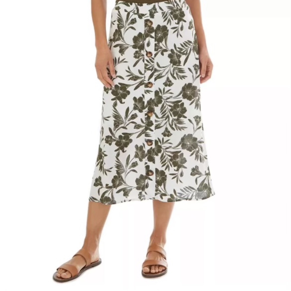 Apt. 9 Skirt, Women's size L, button front, fully lined, New with tags